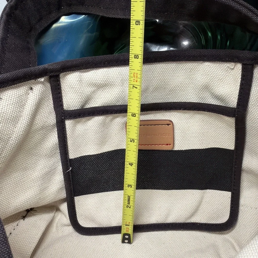 Vintage Tommy Hilfiger Preppy Madras Plaid Medium Canvas Tote Bag